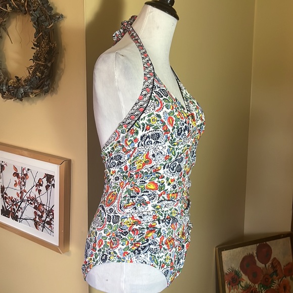 TOMMY BAHAMA Size 10 Floral Print 1-Pc
Halter Neck Swimsuit Ruching $168 NEW - Picture 2 of 16